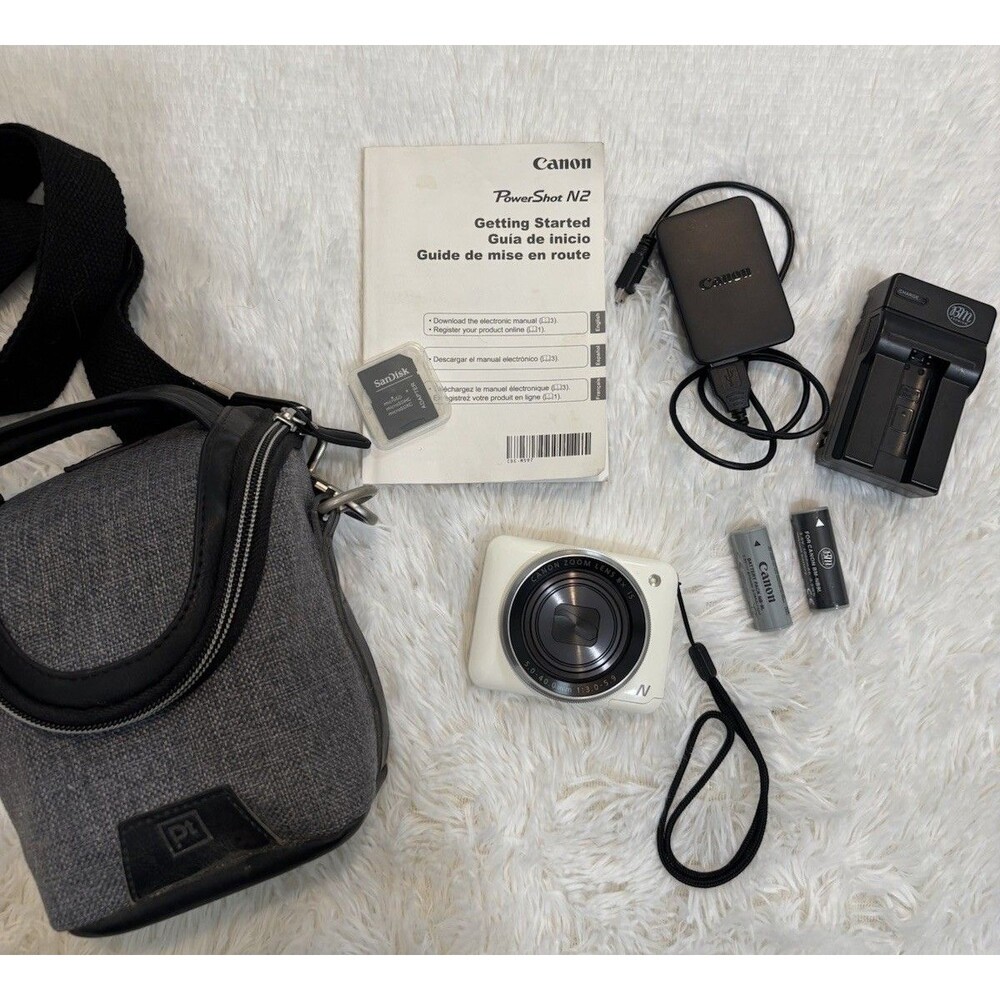 Canon PowerShot N2 White Compact Digital Camera 16.1MP 8x Zoom Wi-Fi